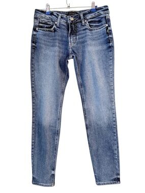 SILVER Jeans Women's Medium Wash Blue Skinny Stretch Denim SZ 30x29